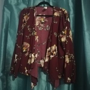 🎯🎯NWOT Wine and flowers blazer like cover up🎯🎯